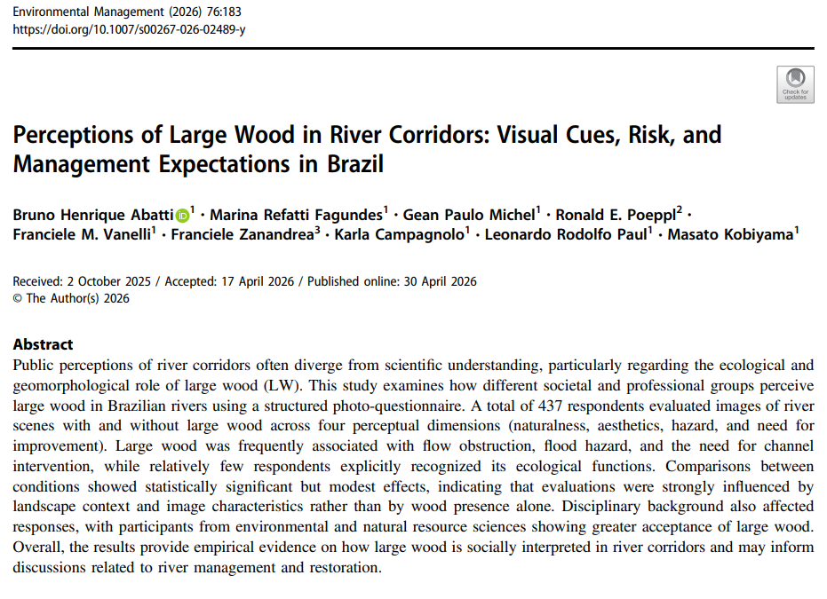 Figura da publicação: Perceptions of Large Wood in River Corridors