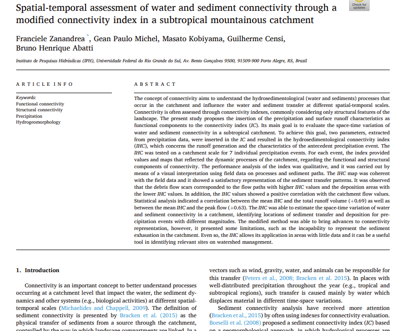 Figura da publicação: Spatial-temporal assessment of water and sediment connectivity